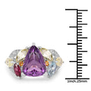 6.30 Carat Genuine Multi Stone .925 Sterling Silver Ring-3