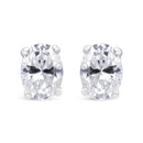 14K White Gold 1.00 Cttw Lab Grown Oval Solitaire Diamond Stud Earrings (F-G Color, VS2-SI1 Clarity)-2
