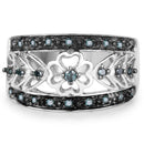 0.31 Carat Genuine Blue Diamond .925 Sterling Silver Ring-3