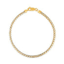 Round Pave Franco Chain Bracelet in 14k Yellow Gold  (3.15 mm)-2