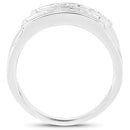 0.70 Carat Genuine White Sapphire .925 Sterling Silver Ring-2