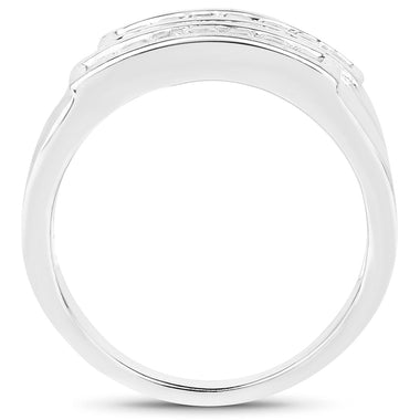 0.70 Carat Genuine White Sapphire .925 Sterling Silver Ring - 0