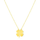 14K Yellow Gold Four Leaf Clover Necklace-1