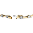 10K Yellow Gold Plated .925 Sterling Silver 1.0 Cttw Miracle Set Diamond Bezel Style Station Link Bracelet (H-I Color, I3 Clarity) - Size 7"-2