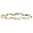 Original Classics 10K Two-Tone Gold Baguette Cut Diamond Spiral Bracelet (2.00 cttw, H-I Color, I1-I2 Clarity)-1