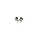 14k White Gold Stud Earrings with Black 5mm Faceted Cubic Zirconia-3