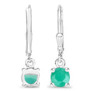 0.92 Carat Genuine Emerald .925 Sterling Silver Earrings-3