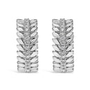 14K White Gold 1/4 Cttw Lab Grown Diamond Leafy Wreath Hoop Earrings (F-G Color, VS1-VS2 Clarity)-2