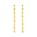 14k Yellow Gold Post Dangle Earrings with Polished Circles-1