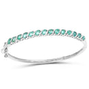 2.66 Carat Genuine Zambian Emerald .925 Sterling Silver Bangle-1