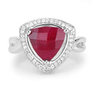 3.25 Carat Dyed Ruby and White Topaz .925 Sterling Silver Ring-3