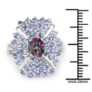2.86 Carat Genuine Mystic Topaz and Tanzanite .925 Sterling Silver Ring-3