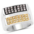 0.63 Carat Genuine Champagne Diamond and Yellow Diamond .925 Sterling Silver Ring-1