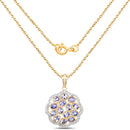 14K Yellow Gold Plated 2.38 Carat Genuine Tanzanite .925 Sterling Silver Pendant-2