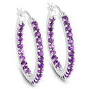 1.44 Carat Genuine Amethyst .925 Sterling Silver Earrings-1