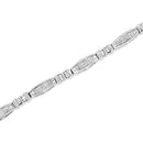 14K White Gold 2.0 Cttw Channel-Set Alternating Baguette and Princess-Cut Diamond Link Bracelet (H-I Color, SI2-I1 Clarity) - Size 7-3