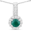 1.81 Carat Dyed Emerald and White Topaz .925 Sterling Silver Jewelry Set-2