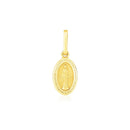 14k Yellow Gold Oval Religious Medal Pendant-3