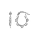 14k White Gold Scalloped Hoop Earrings-1