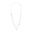 18K Rose Gold 1/2 Cttw Diamond and Freshwater Pearl Double Strand Station Necklace  (G-H Color, SI1-SI2 Clarity) - Adjustable up to 16" to 20"-1