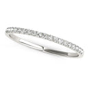 14k White Gold Pave Setting Diamond Wedding Ring (1/8 cttw)-1