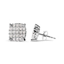 10K White Gold 3/4 Cttw Princess Diamond Composite Cushion Shape Stud Earrings (I-J Color, I1-I2 Clarity)-3