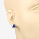 4.24 Carat Genuine Tanzanite 14K White Gold Earrings-3