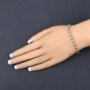 5.77 Carat Genuine Emerald and White Topaz .925 Sterling Silver Bracelet-3