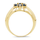 14K Yellow Gold Plated 0.98 Carat Genuine Blue Diamond .925 Sterling Silver Ring-2