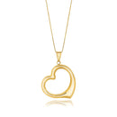 14k Yellow Gold Floating Heart Drop Pendant-4