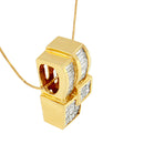 14K Yellow Gold 1 1/2 cttw Princess and Baguette Cut Diamond Geometric Pendant Necklace (H-I Color, VS1-VS2 Clarity)-2
