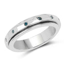 0.14 Carat Genuine Blue Diamond .925 Sterling Silver Ring-1