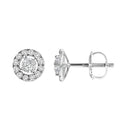 14K White Gold 3/4 Cttw Lab-Grown Diamond Floating Halo Stud Earring (F-G Color, VS1-VS2 Clarity)-3