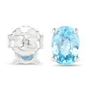 2.40 Carat Genuine Blue Zircon .925 Sterling Silver Earrings-3