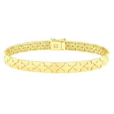 14k Yellow Gold 7 inch Clover Bracelet (6.50 mm) - 0