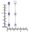 1.98 Carat Genuine Tanzanite .925 Sterling Silver Earrings-3