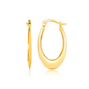 14k Yellow Gold Puffed Graduated Open Oval Earrings-2