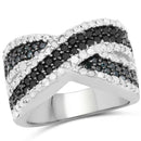 1.57 Carat Genuine Blue Diamond, White Diamond & Black Diamond .925 Sterling Silver Ring-1