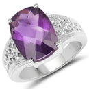 6.50 Carat Genuine Amethyst .925 Sterling Silver Ring-1