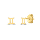 14K Yellow Gold Gemini Stud Earrings-1