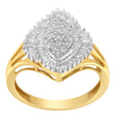10K Yellow Gold Diamond Cocktail Ring (1/2 Cttw, J-K Color, I2-I3 Clarity) - Size 6-1/2-3