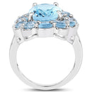 8.67 Carat Genuine Blue Topaz .925 Sterling Silver Ring-2