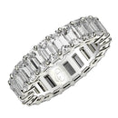 Emerald Cut Lab Grown Diamond Eternity Ring in 14k White Gold (4 cttw FG/VS2)-1
