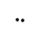 14k White Gold Black 3mm Faceted Cubic Zirconia Stud Earrings-4