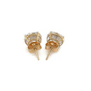 14k Yellow Gold 8.0mm Round CZ Stud Earrings-3