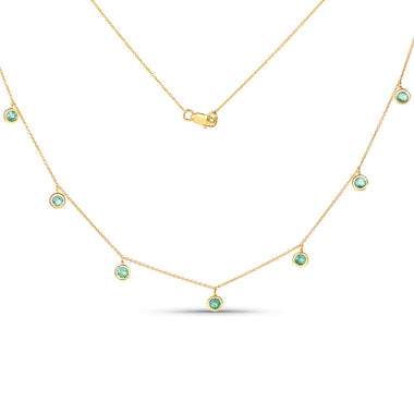 0.90 Carat Genuine Zambian Emerald 10K Yellow Gold Necklace