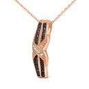 10K Rose Gold 1/4 Cttw White and Chocolate Brown Diamond Infinity Twist Pendant Necklace (I-J Color, I1-I2 Clarity)-3