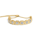 14k Yellow Gold Plated .925 Sterling 5/8 Cttw Diamond Composite Cushion Frame 4â€-10â€ Adjustable Bolo Bracelet (G-H Color, I1-I2 Clarity)-1