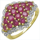 14K Yellow Gold Plated 2.08 Carat Genuine Ruby .925 Sterling Silver Ring-1