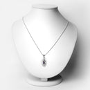 0.54 Carat Genuine Amethyst and White Topaz .925 Sterling Silver Pendant-2